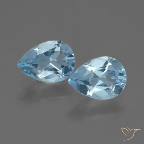 1.64ctw Naturel Bleu ciel Topaze, En forme de poire, VVS-VS
