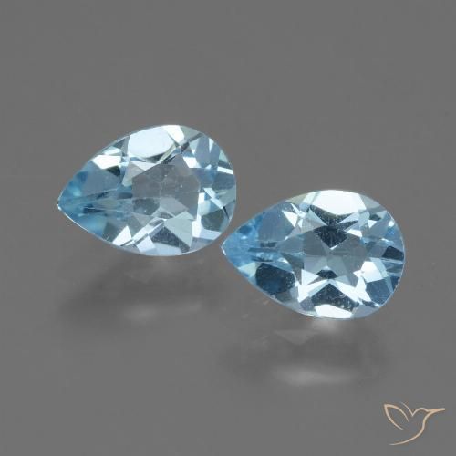 1.65ctw Naturel Bleu ciel Topaze, En forme de poire, VVS-VS
