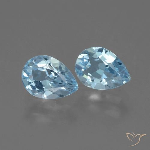1.49ctw Naturel Bleu ciel Topaze, En forme de poire, VVS-VS