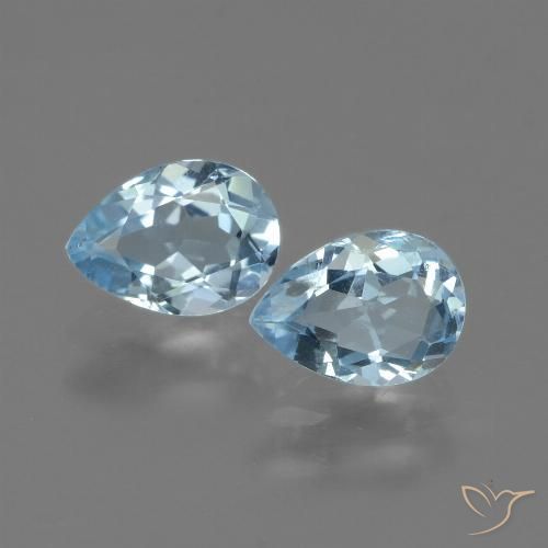 1.61ctw Naturel Bleu ciel Topaze, En forme de poire, VVS-VS