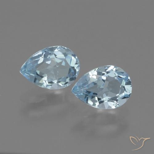 1.63ctw Naturel Bleu ciel Topaze, En forme de poire, VVS-VS