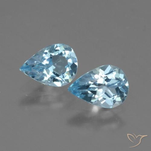1.51ctw Naturel Bleu ciel Topaze, En forme de poire, VVS-VS