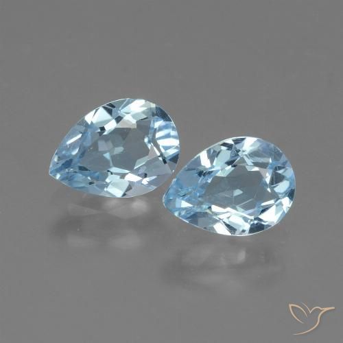 1.65ctw Naturel Bleu ciel Topaze, En forme de poire, VVS-VS