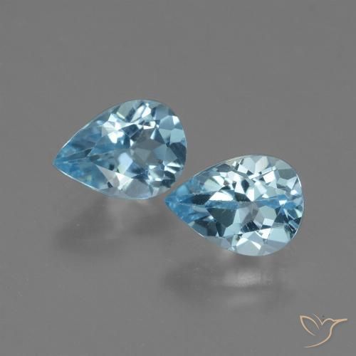 1.55ctw Naturel Bleu Suisse Topaze, En forme de poire, VVS-VS