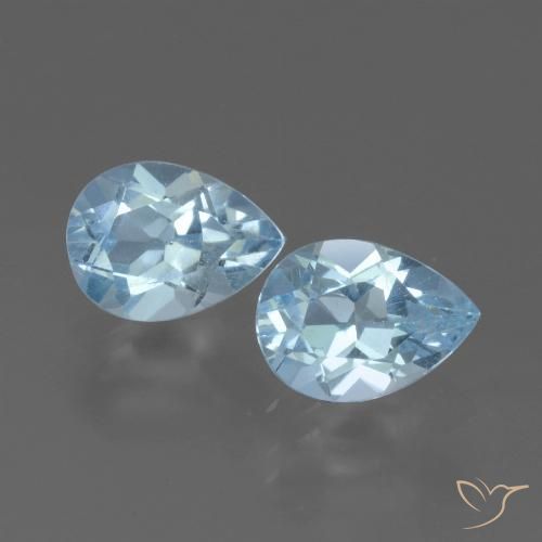 1.70ctw Naturel Bleu ciel Topaze, En forme de poire, VVS-VS