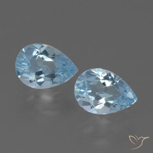 1.66ctw Naturel Bleu ciel Topaze, En forme de poire, VVS-VS