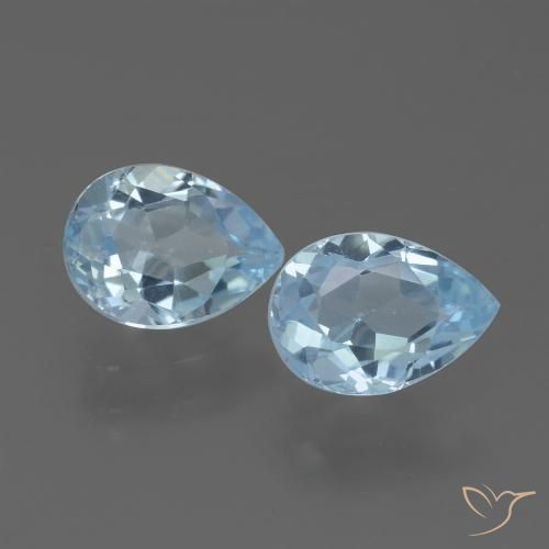 1.58ctw Naturel Bleu ciel Topaze, En forme de poire, VVS-VS