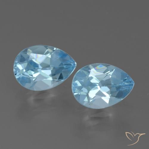 1.72ctw Naturel Bleu Suisse Topaze, En forme de poire, VVS-VS