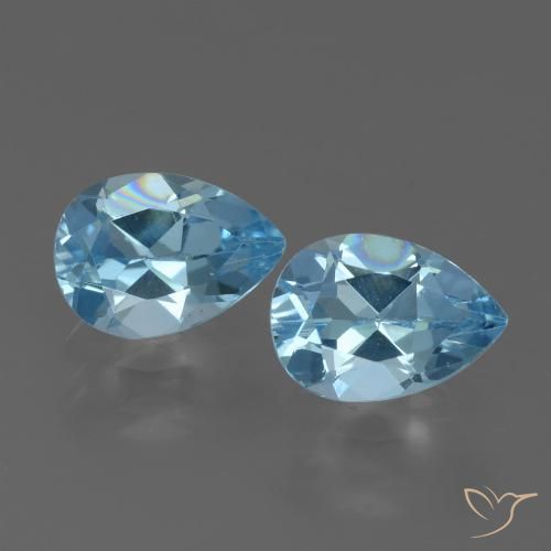 1.77ctw Naturel Bleu Suisse Topaze, En forme de poire, VVS-VS