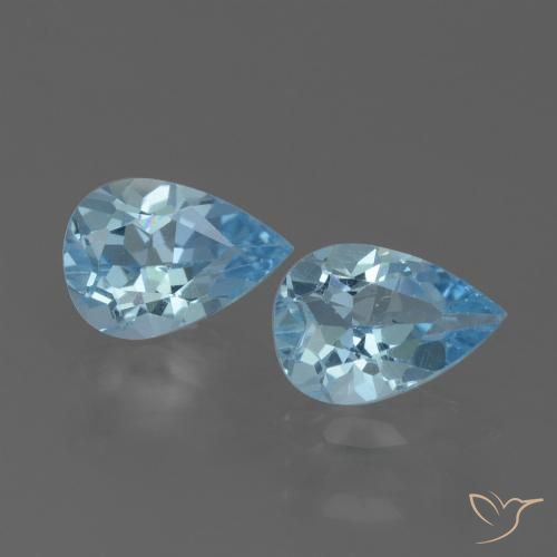 1.55ctw Naturel Bleu ciel Topaze, En forme de poire, VVS-VS