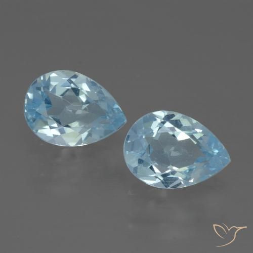 1.72ctw Naturel Bleu ciel Topaze, En forme de poire, VVS-VS