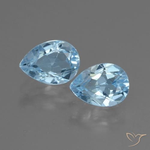 1.79ctw Naturel Bleu ciel Topaze, En forme de poire, VVS-VS