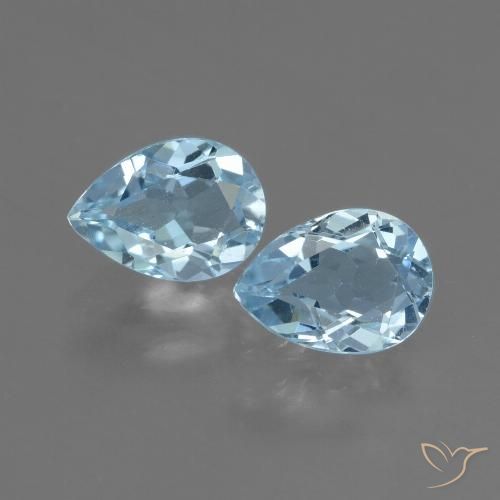 1.67ctw Naturel Bleu ciel Topaze, En forme de poire, VVS-VS
