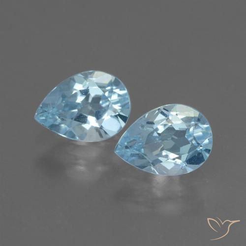 1.66ctw Naturel Bleu ciel Topaze, En forme de poire, VVS-VS