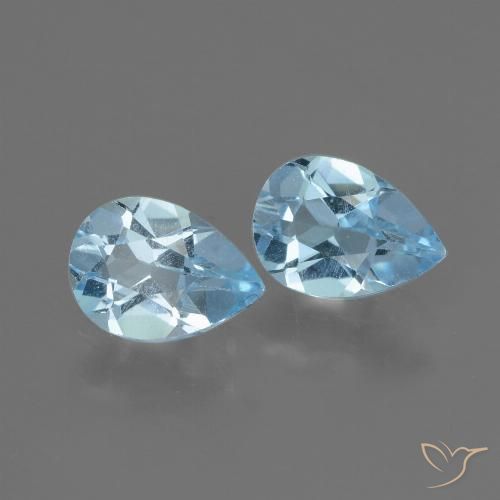 1.49ctw Naturel Bleu ciel Topaze, En forme de poire, VVS-VS