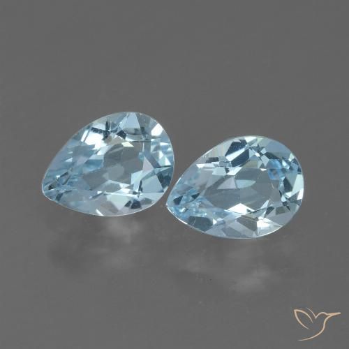 1.68ctw Naturel Bleu ciel Topaze, En forme de poire, VVS-VS