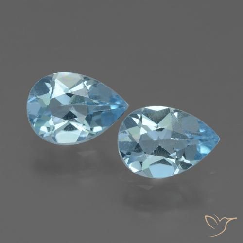 1.60ctw Naturel Bleu ciel Topaze, En forme de poire, VVS-VS