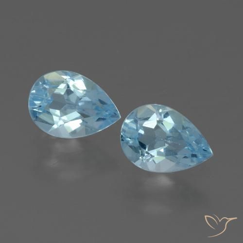1.60ctw Naturel Bleu ciel Topaze, En forme de poire, VVS-VS