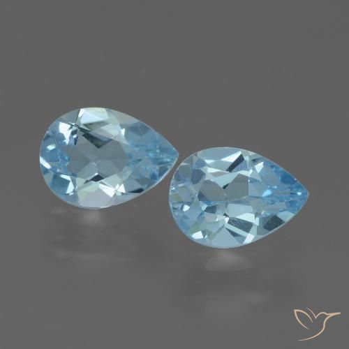 1.65ctw Naturel Bleu ciel Topaze, En forme de poire, VVS-VS