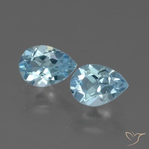 1.65ctw Naturel Bleu ciel Topaze, En forme de poire, VVS-VS