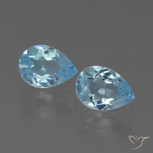 1.72ctw Naturel Bleu ciel Topaze, En forme de poire, VVS-VS
