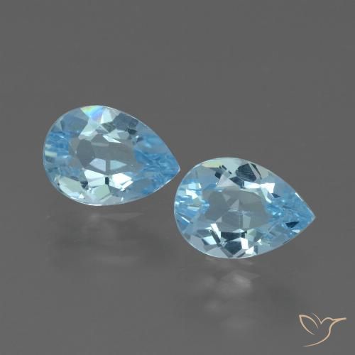 1.65ctw Naturel Bleu Suisse Topaze, En forme de poire, VVS-VS