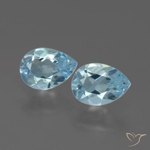 1.53ctw Naturel Bleu ciel Topaze, En forme de poire, VVS-VS