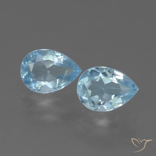 1.72ctw Naturel Bleu ciel Topaze, En forme de poire, VVS-VS