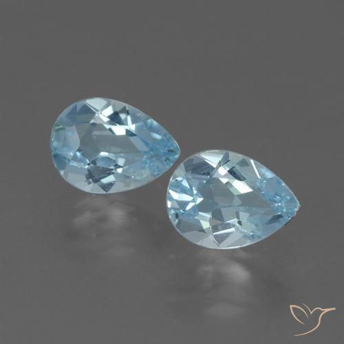 1.66ctw Naturel Bleu ciel Topaze, En forme de poire, VVS-VS