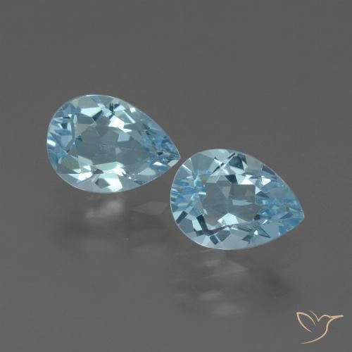 1.75ctw Naturel Bleu ciel Topaze, En forme de poire, VVS-VS