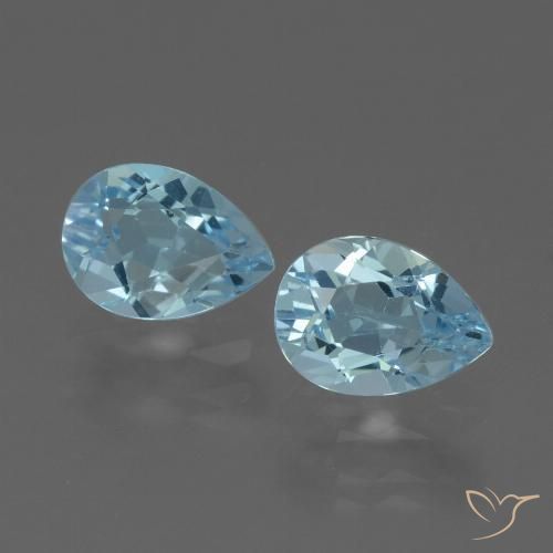 1.80ctw Naturel Bleu ciel Topaze, En forme de poire, VVS-VS