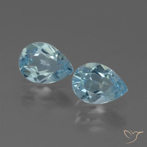 1.73ctw Naturel Bleu ciel Topaze, En forme de poire, VVS-VS