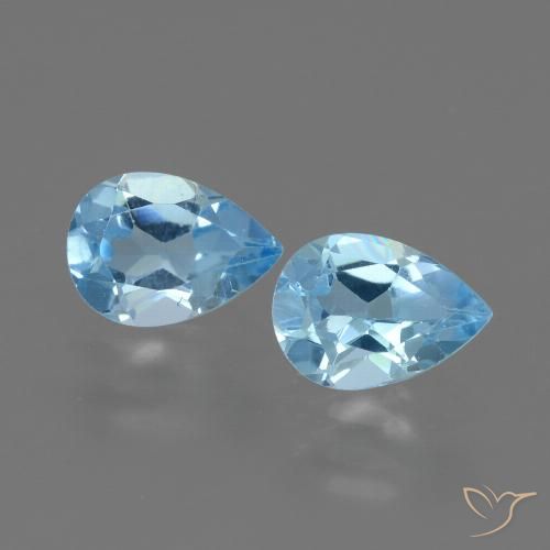 1.72ctw Naturel Bleu ciel Topaze, En forme de poire, VVS-VS