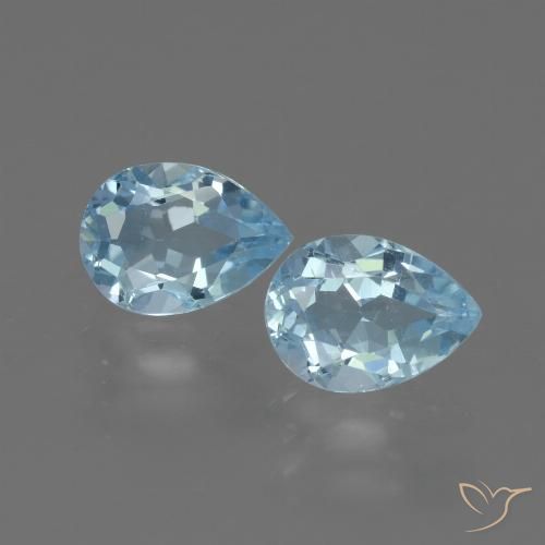 1.76ctw Naturel Bleu ciel Topaze, En forme de poire, VVS-VS