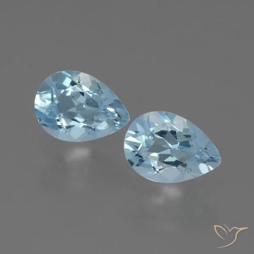 1.63ctw Naturel Bleu ciel Topaze, En forme de poire, VVS-VS