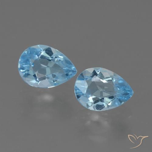 1.76ctw Naturel Bleu Suisse Topaze, En forme de poire, VVS-VS