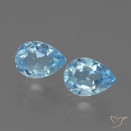 1.79ctw Naturel Bleu ciel Topaze, En forme de poire, VVS-VS