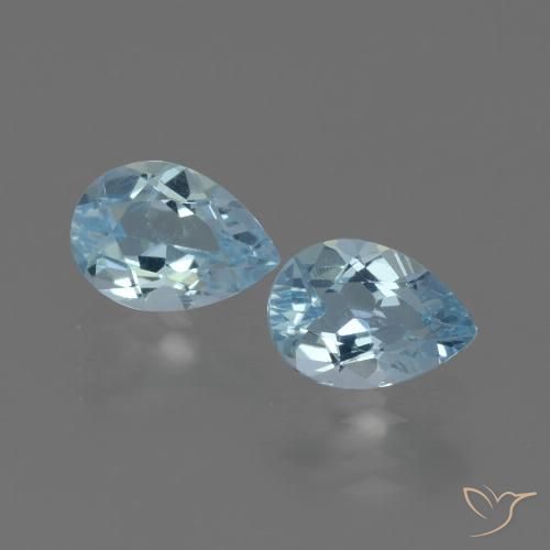 1.53ctw Naturel Bleu ciel Topaze, En forme de poire, VVS-VS