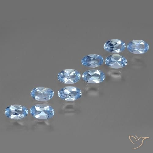 3.20ctw Naturel Bleu ciel Topaze, ovale, VS