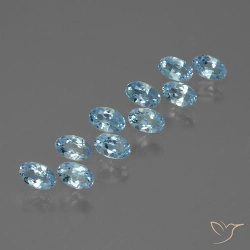 3.08ctw Naturel Bleu ciel Topaze, ovale, VS