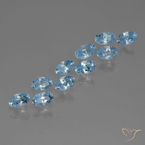 3.06ctw Naturel Bleu ciel Topaze, ovale, VS