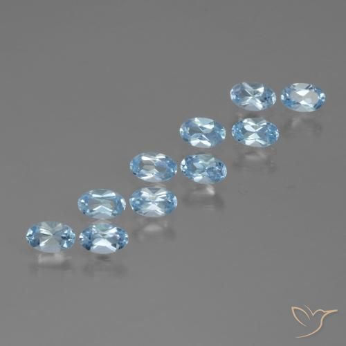 3.22ctw Naturel Bleu ciel Topaze, ovale, VS