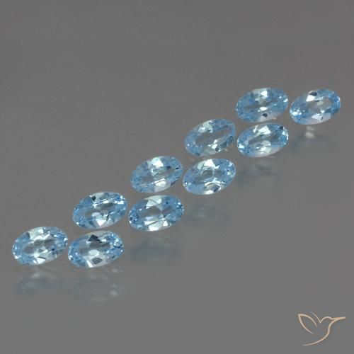 3.64ctw Naturel Bleu ciel Topaze, ovale, VS