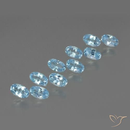 2.96ctw Naturel Bleu ciel Topaze, ovale, VS