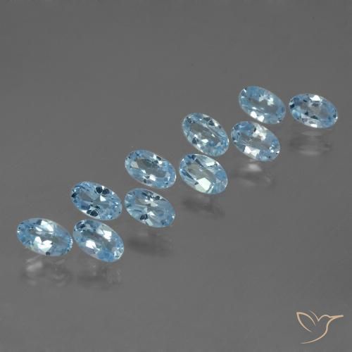 3.10ctw Naturel Bleu ciel Topaze, ovale, VS
