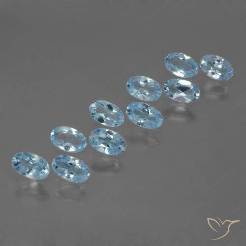 3.22ctw Naturel Bleu ciel Topaze, ovale, VS