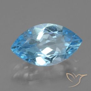 Topaze Bleu Suisse naturelle Marquise, 3.97 ct, VS