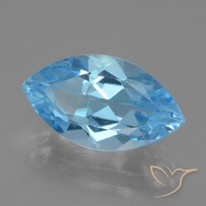 Topaze Bleu Suisse naturelle Marquise, 4.44 ct, VVS-VS