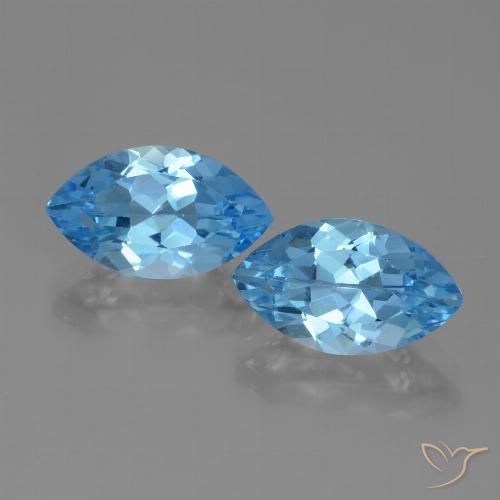 8.76ctw Naturel Bleu Suisse Topaze, Marquise, VVS-VS