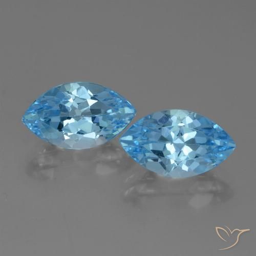 8.77ctw Naturel Bleu Suisse Topaze, Marquise, VVS-VS